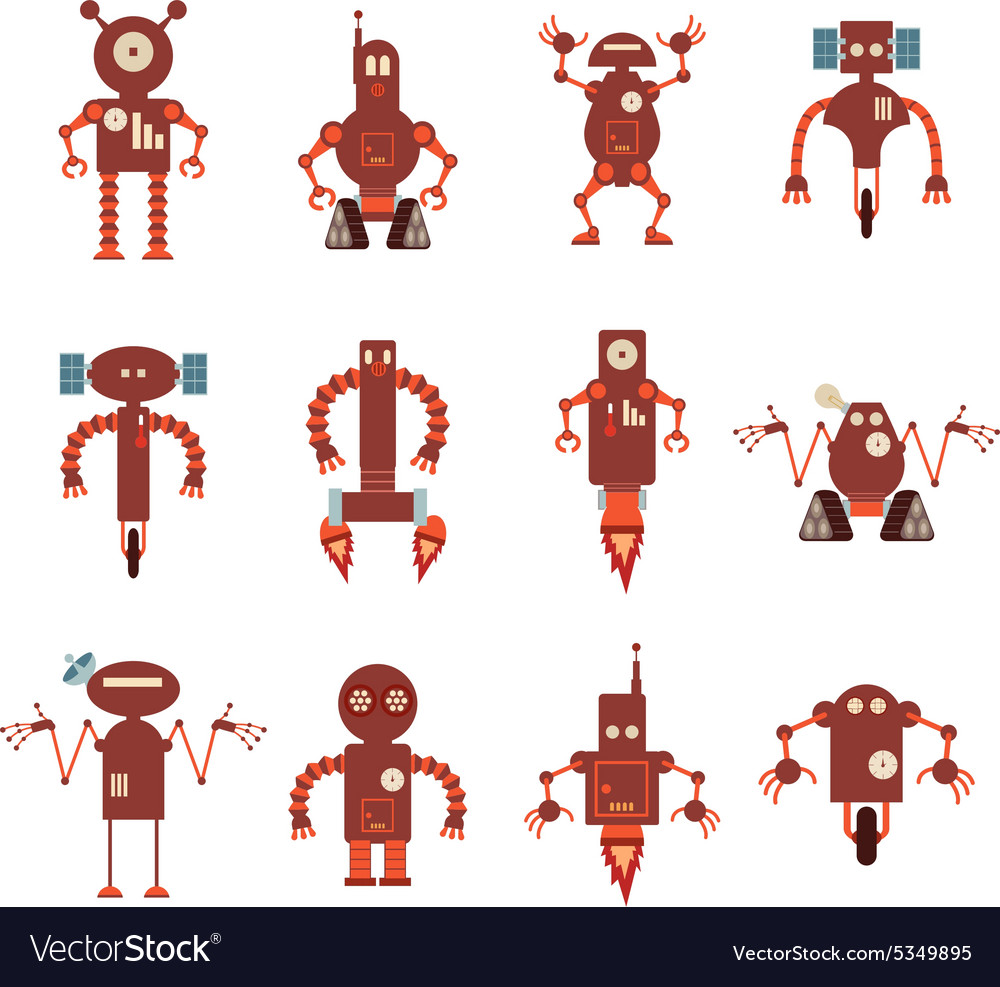 Free Vectors  red robot catcher icon