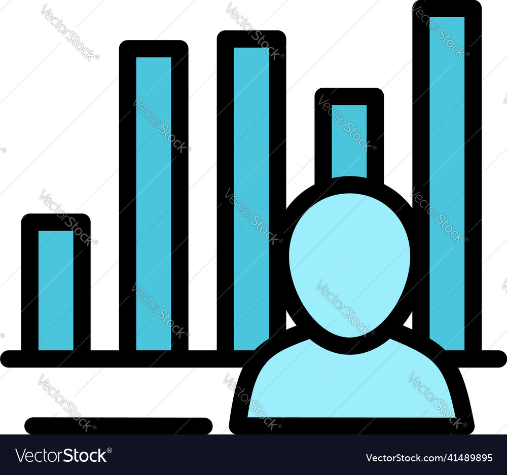 Data graph icon outline corporate Royalty Free Vector Image