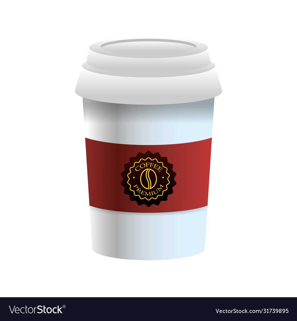 Elegant red and white cup coffee product