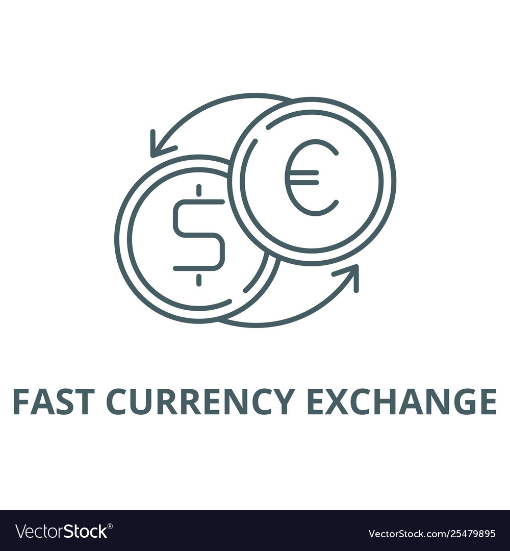 Fast currency exchange line icon linear Vector Image Fast currency exchange line icon linear