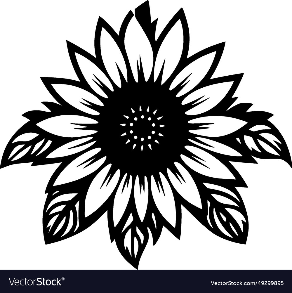 Flower - black and white isolated icon Royalty Free Vector