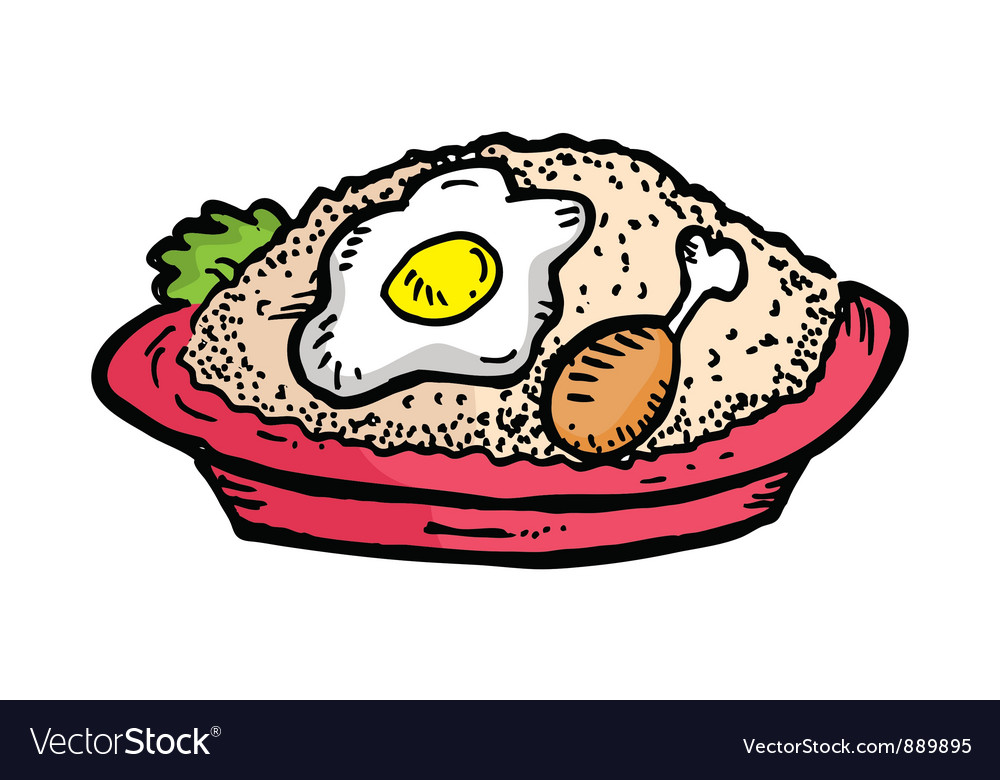 Fried rice Royalty Free Vector Image - VectorStock