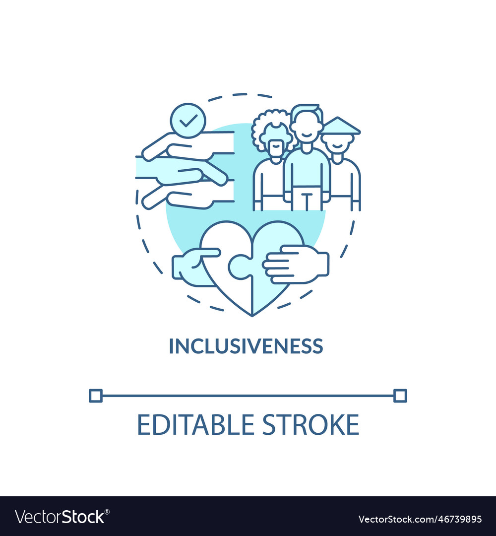 Inclusiveness turquoise concept icon Royalty Free Vector