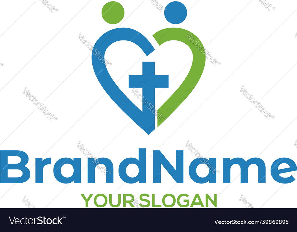 Love care church logo design Royalty Free Vector Image