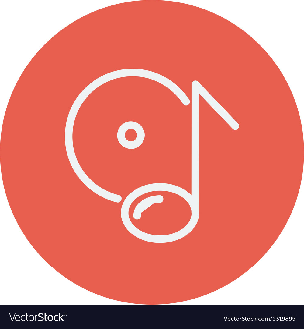 Note with phonograph record thin line icon