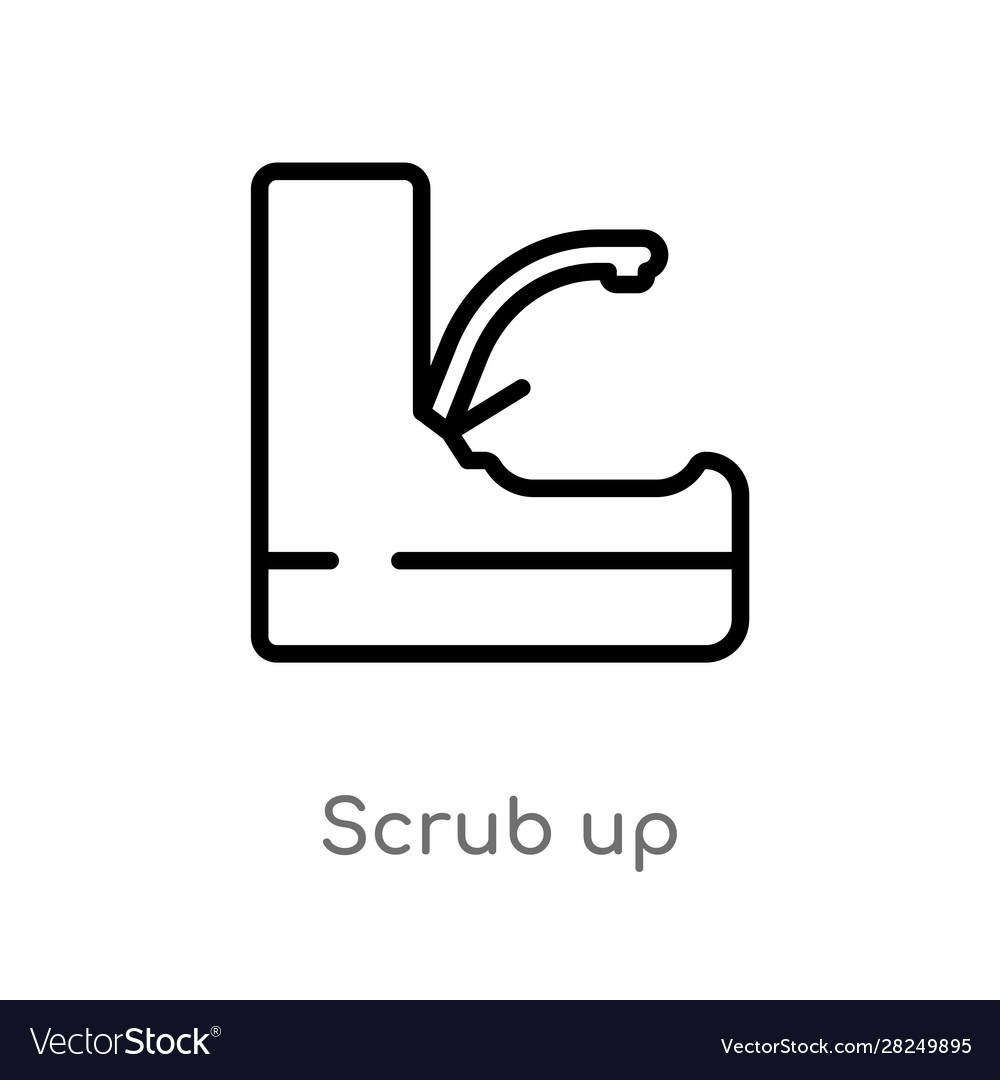 Outline scrub up icon isolated black simple line Vector Image