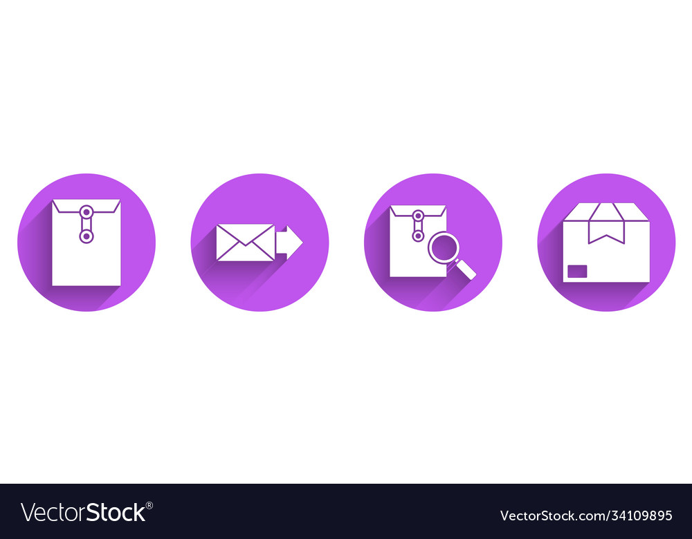 Set envelope with magnifying vector image Set envelope with magnifying