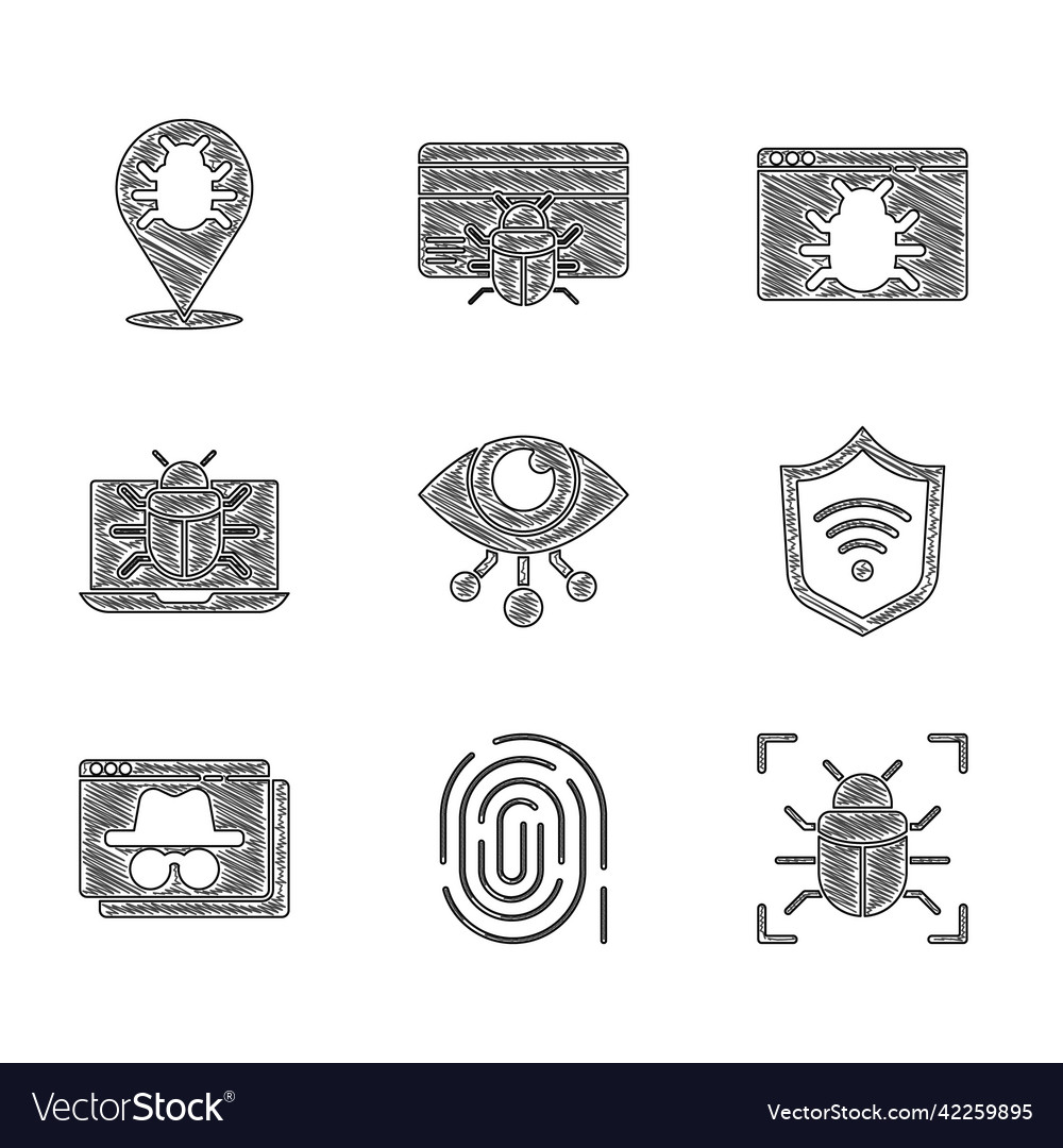 Set eye scan fingerprint system bug shield