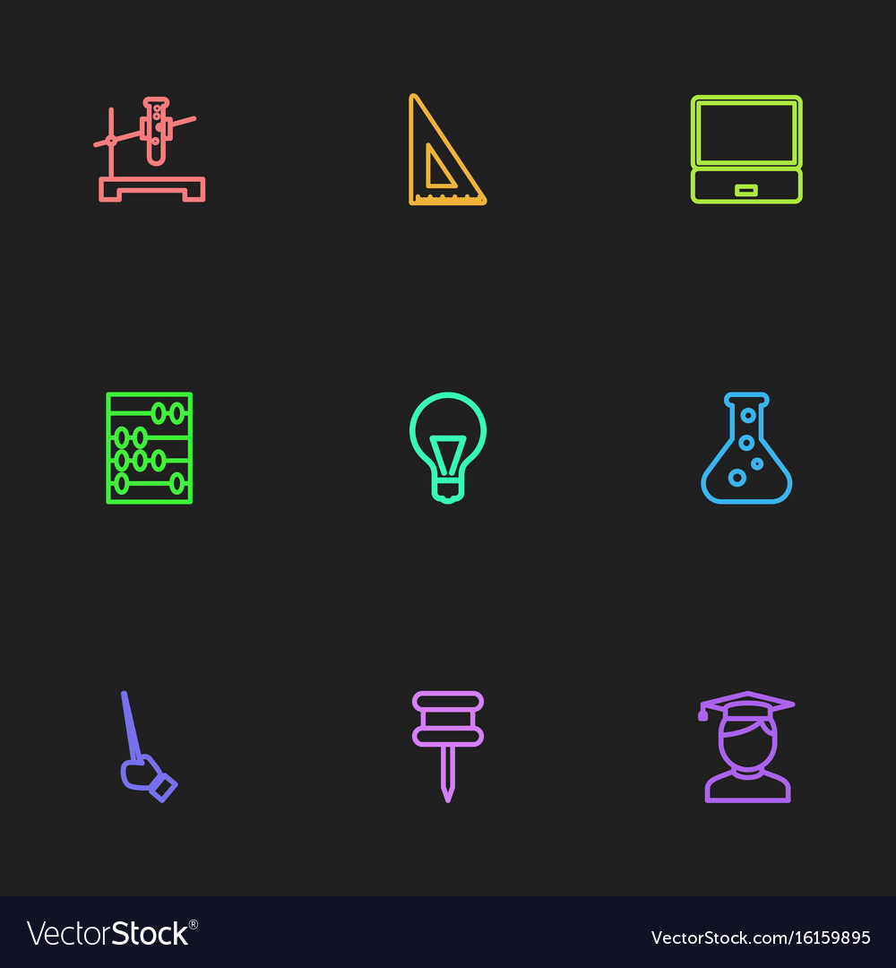 Set of 9 editable teach outline icons includes
