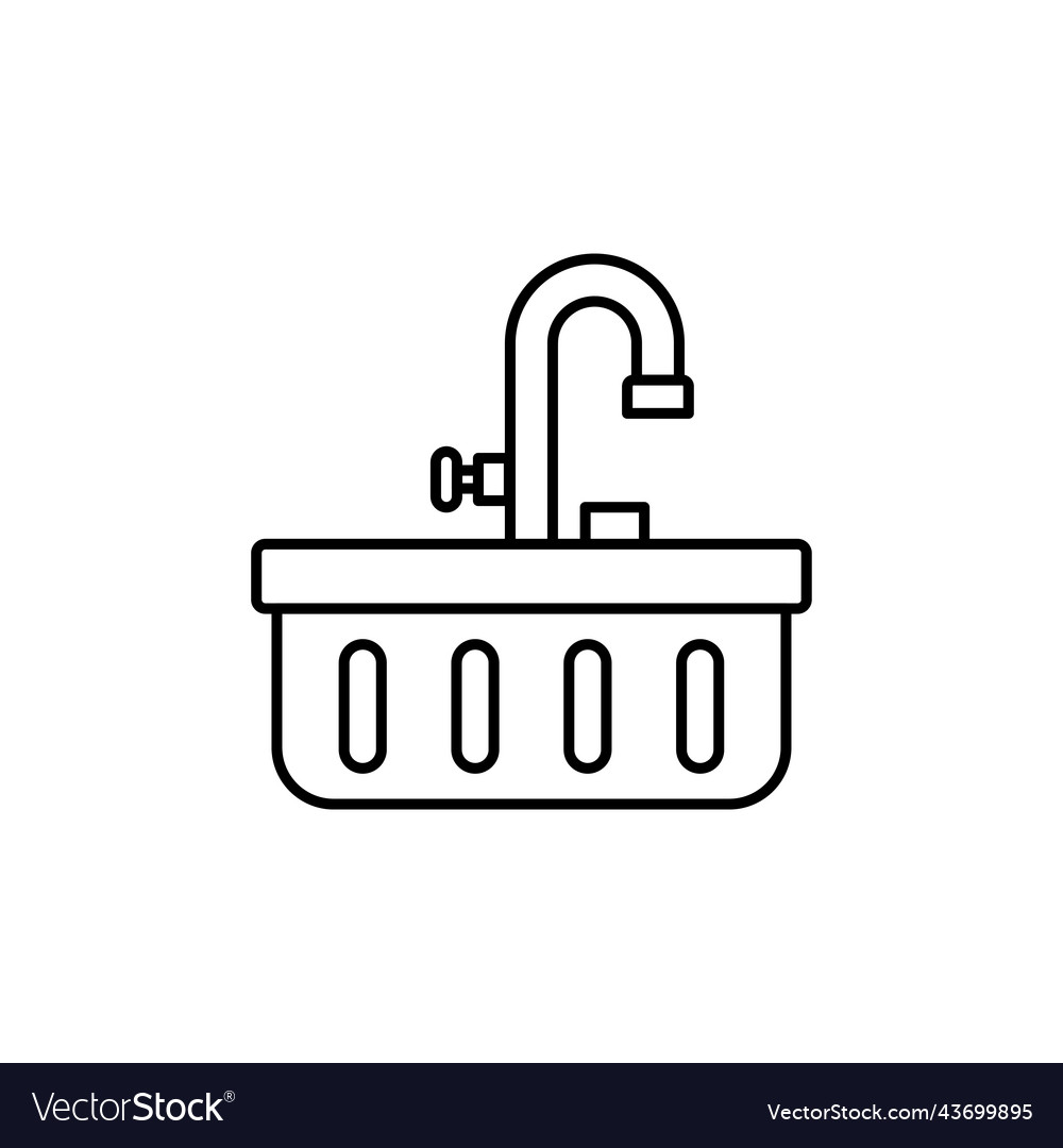 Sink line art butcher icon design template vector image Sink line art butcher icon design template