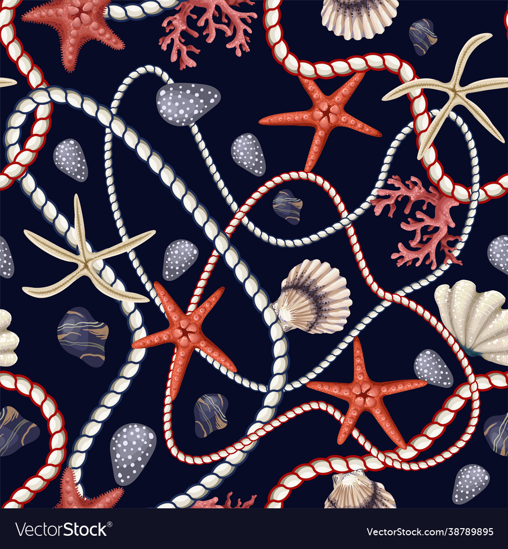 Starfish & Seashell Pattern