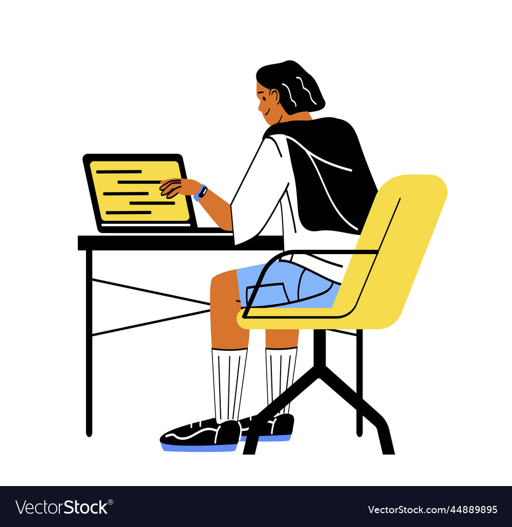 Student in learning process vector image Student in learning process