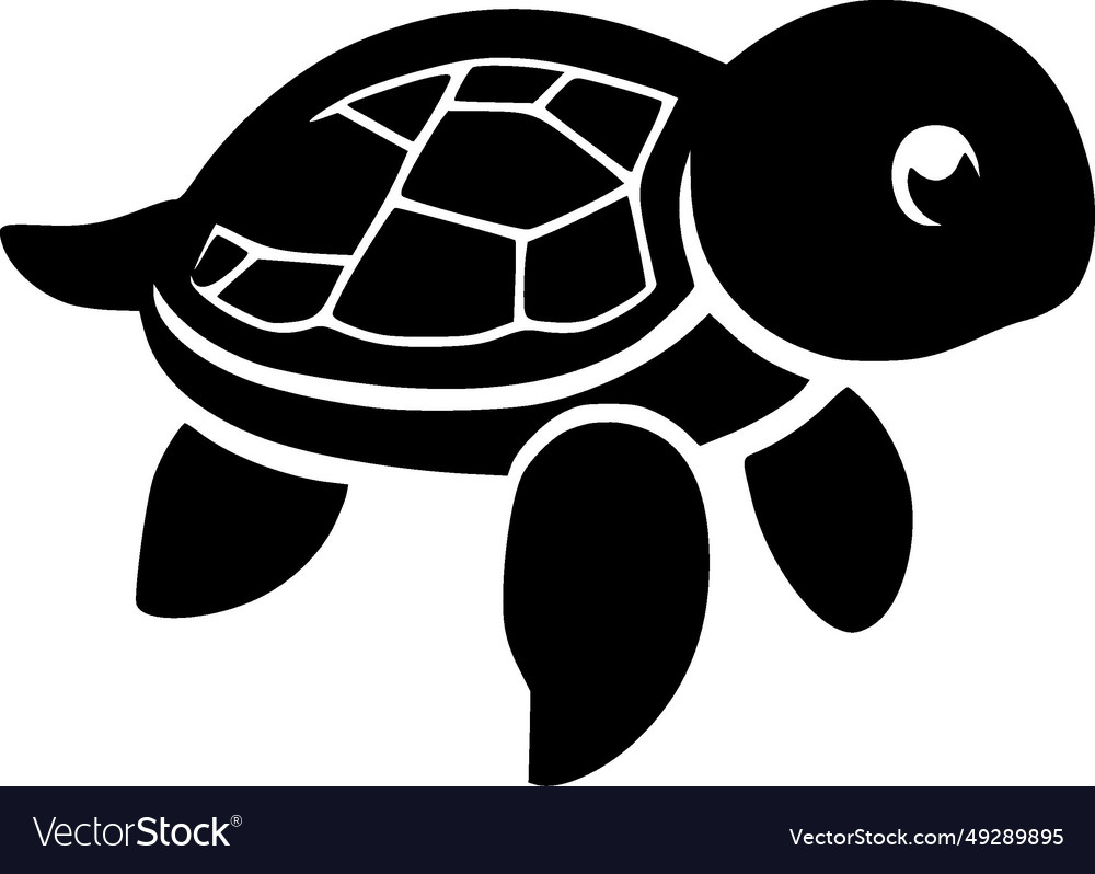 Turtle - black and white Royalty Free Vector Image