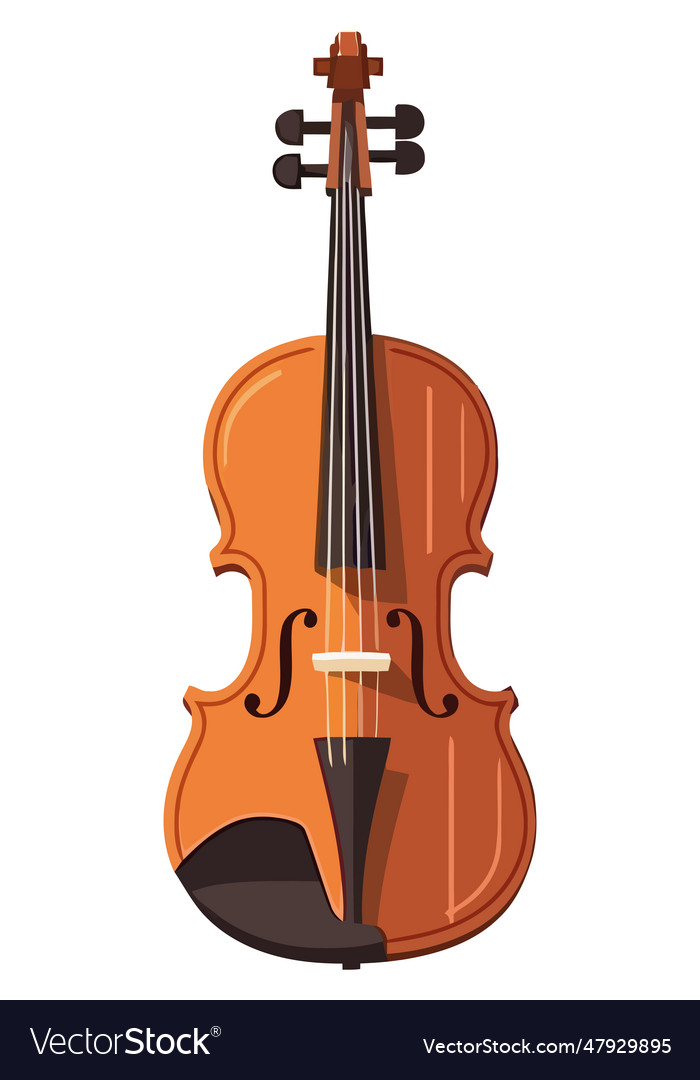 Wooden violin design Royalty Free Vector Image