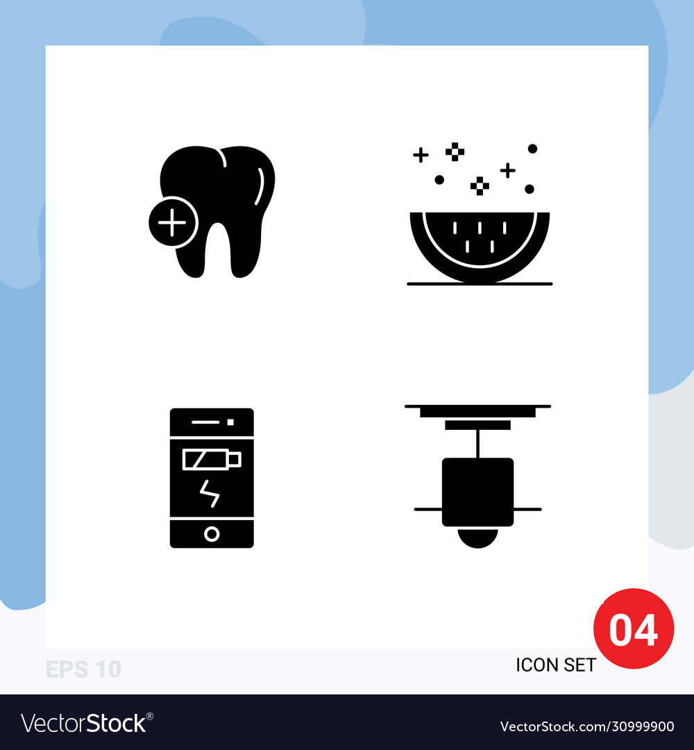 4 universal solid glyphs set for web and mobile