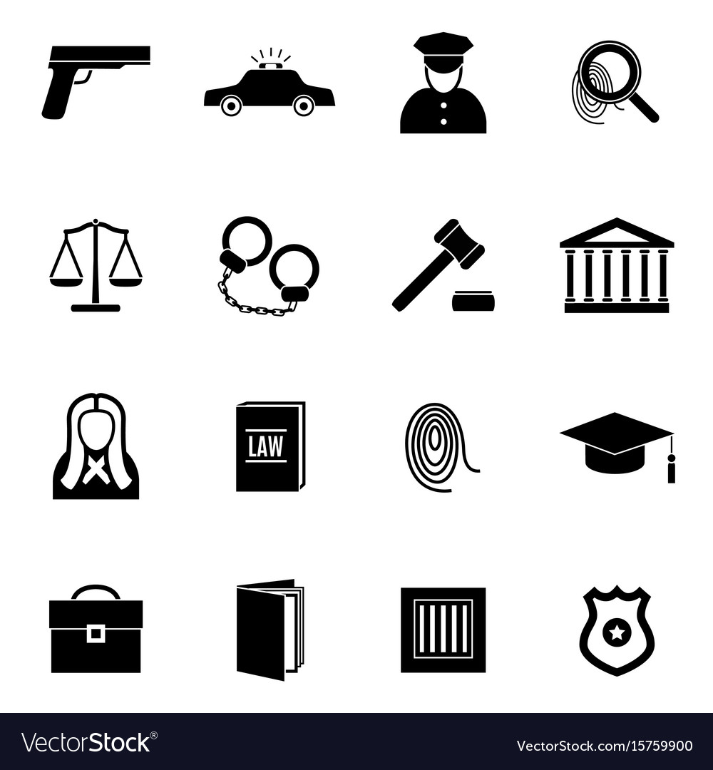 Black Law & Justice Icon Collection