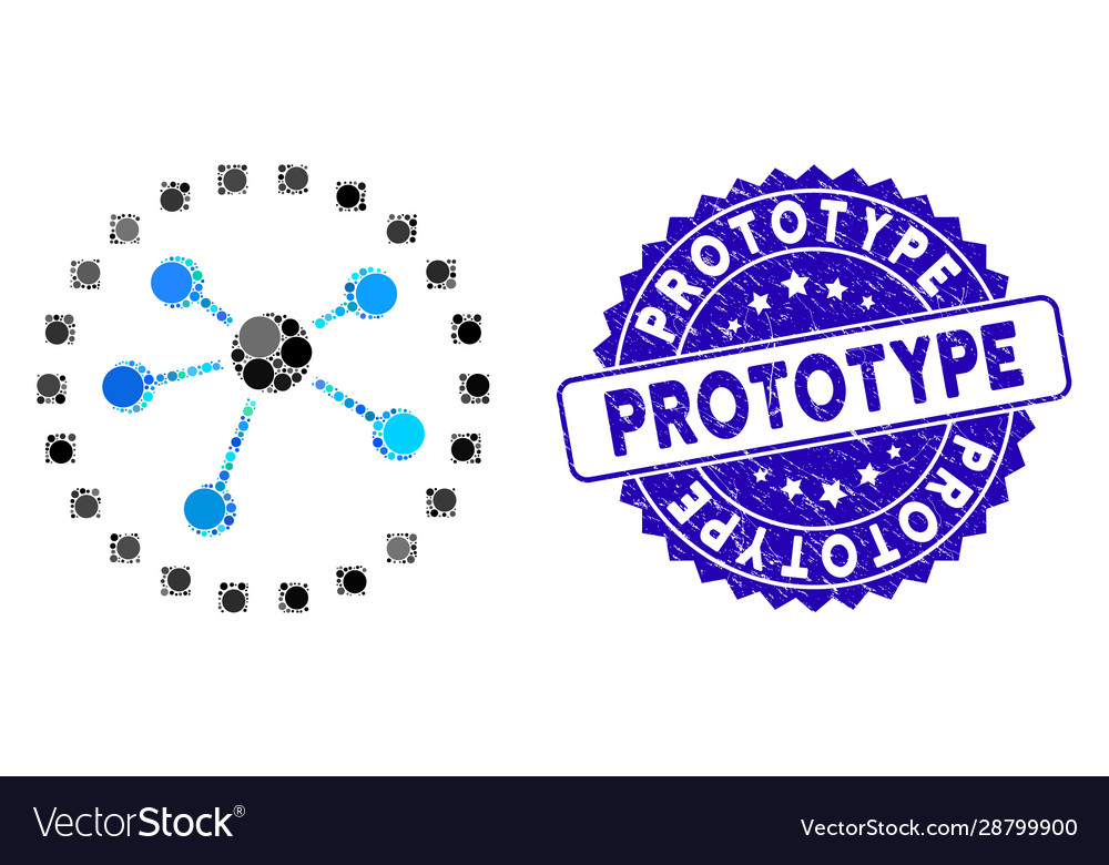 Collage links diagram icon with textured prototype vector image Collage links diagram icon with textured prototype