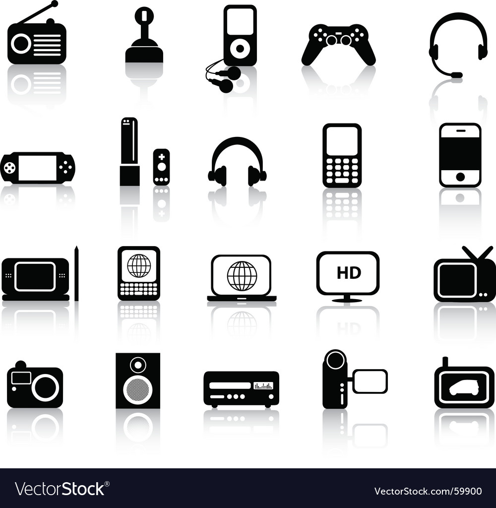 Electronics silhouettes Royalty Free Vector Image