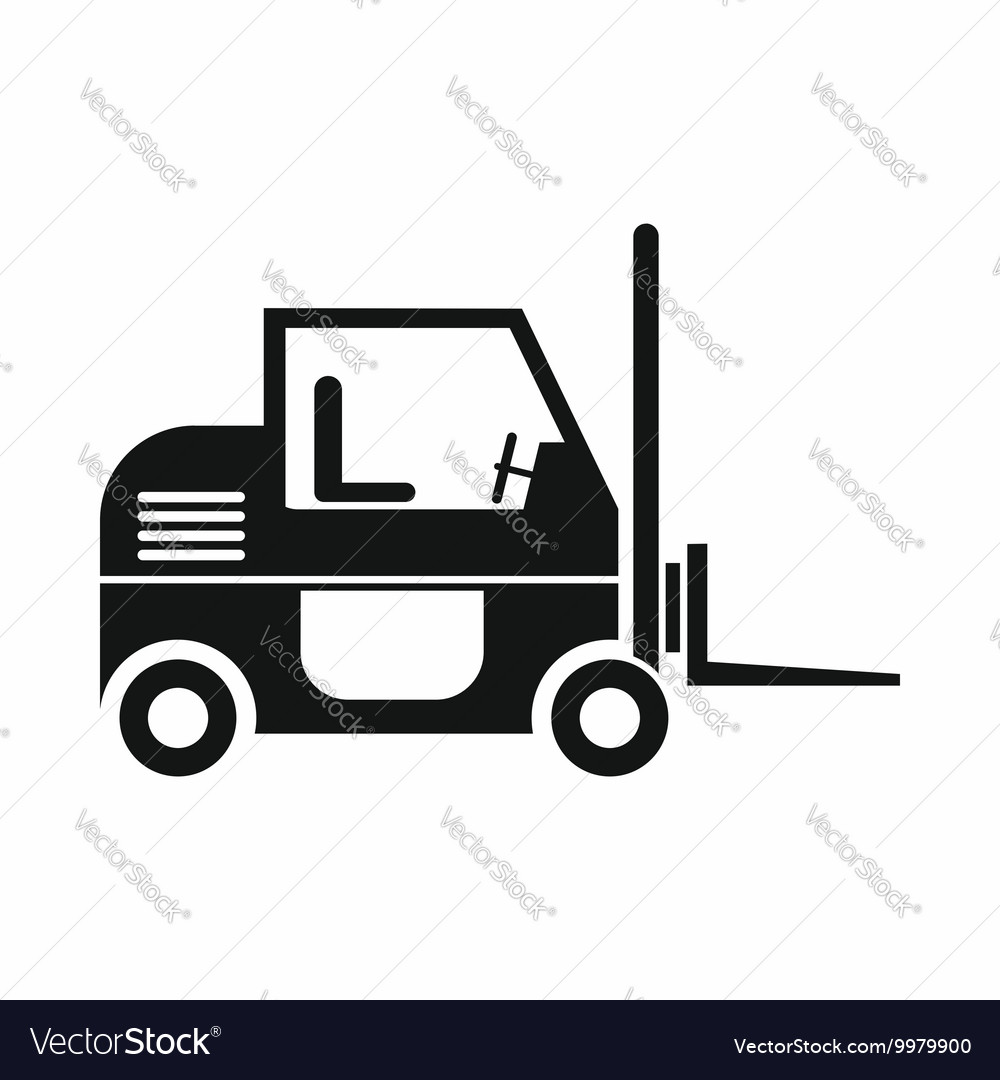 Forklift icon simple style Royalty Free Vector Image