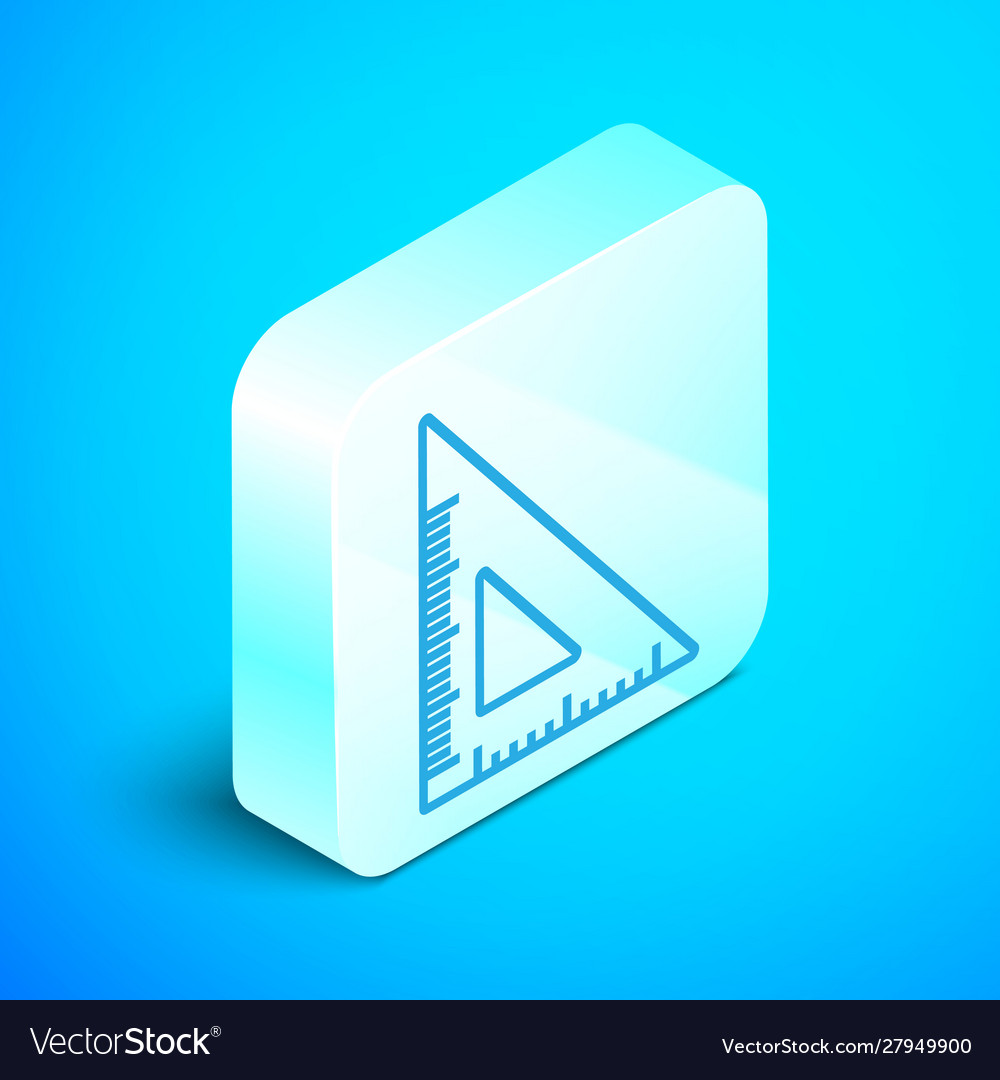 Isometric line triangular ruler icon isolated vector image Isometric line triangular ruler icon isolated