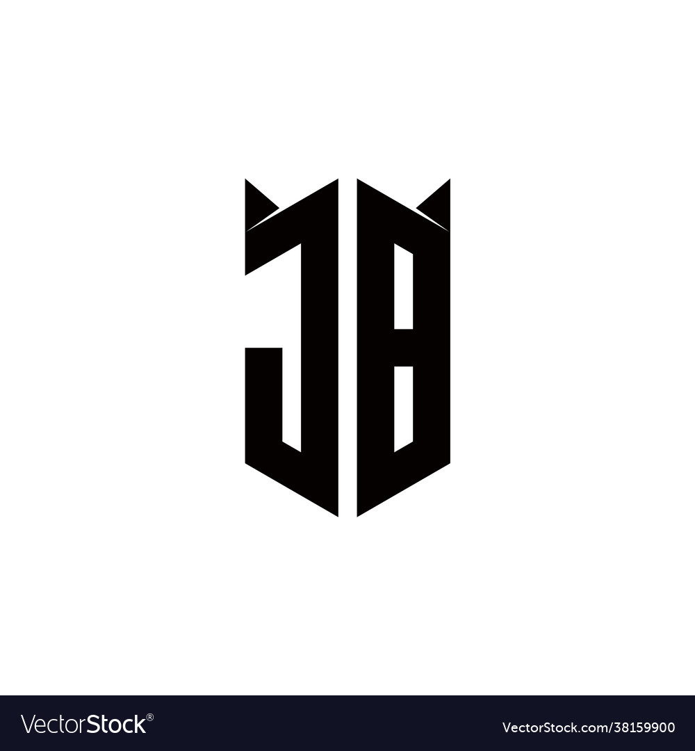 Jb Logo Monogram With Shield Shape Designs Vector Image