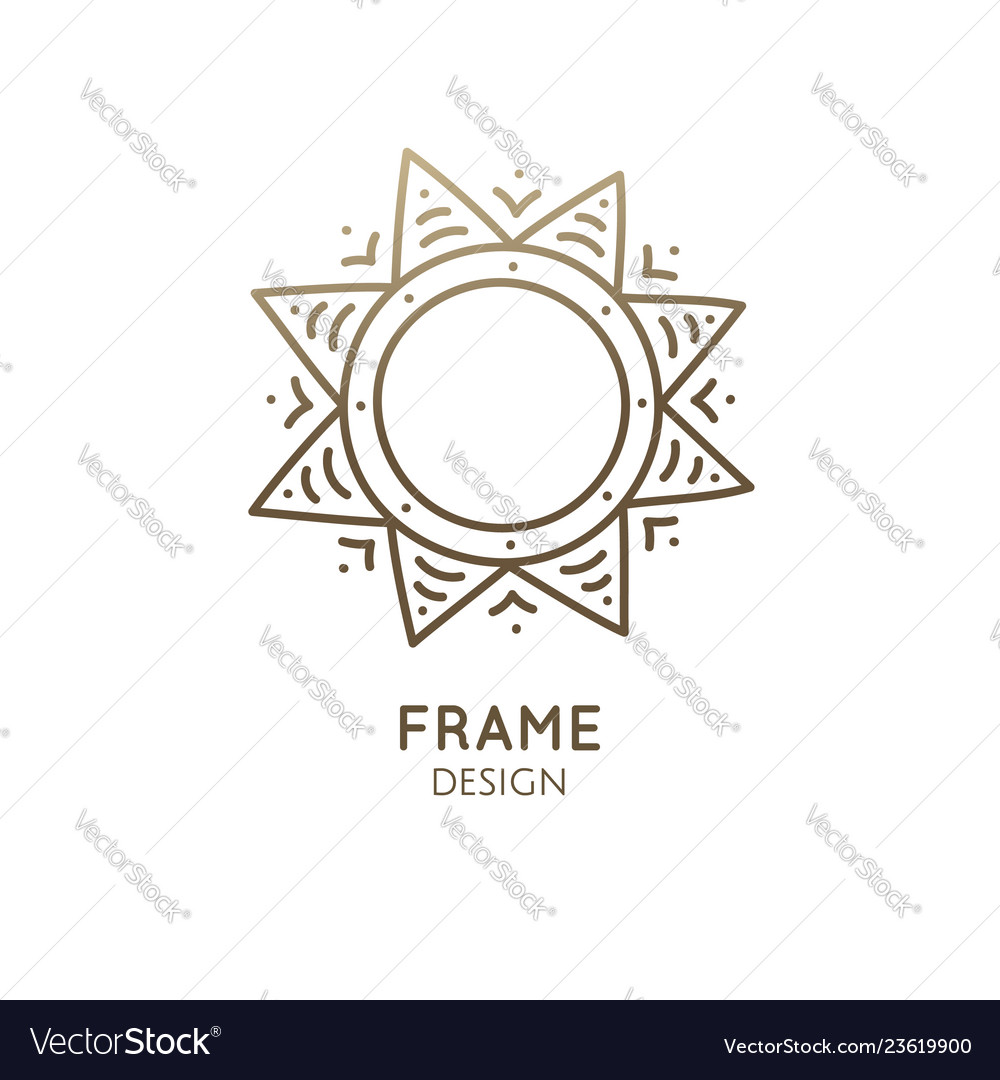 Minimalistic abstract frame snowflake logo