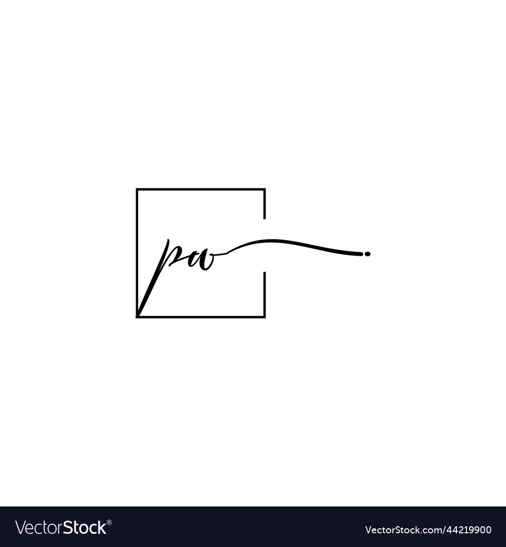 Pw signature square logo initial concept