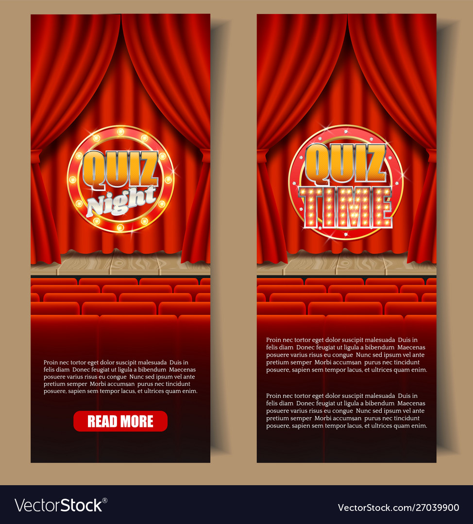 Quiz Game Vertical Banner Template Set Royalty Free Vector