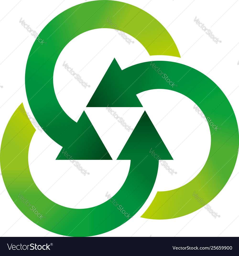 Recycle symbol with three arrows in triangular