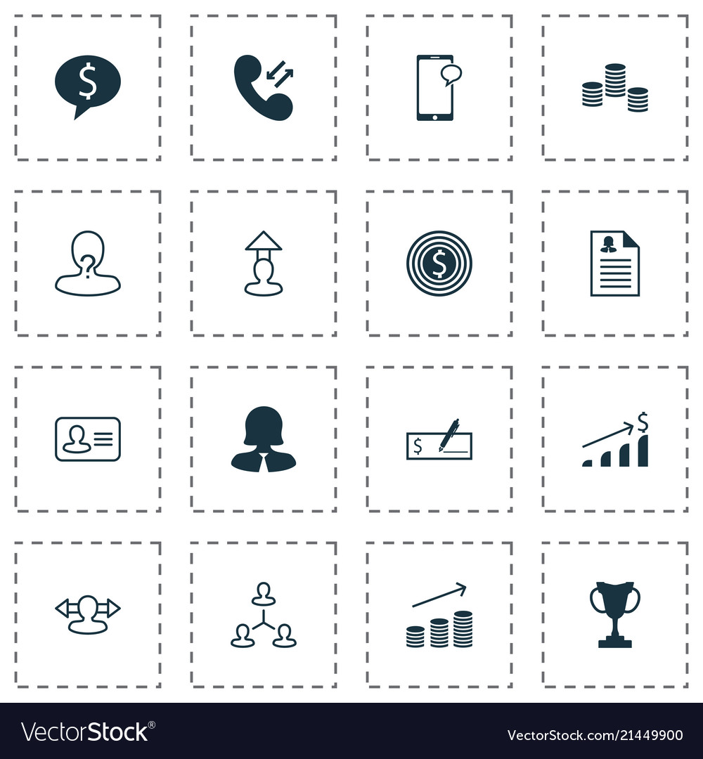 Resources icons set with curriculum vitae graph vector image Resources icons set with curriculum vitae graph