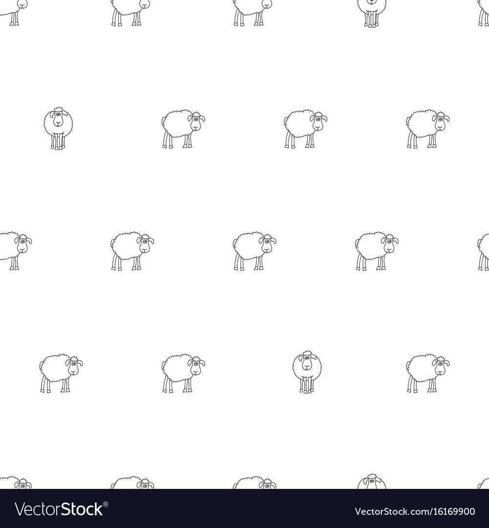 Seamless pattern with sheep
