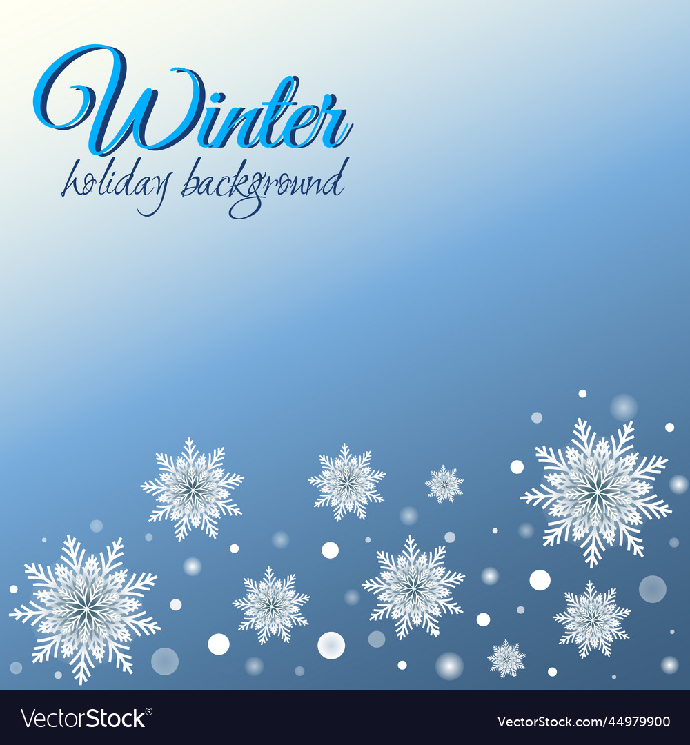 Snowflakes and glowing dots winter background Vector Image