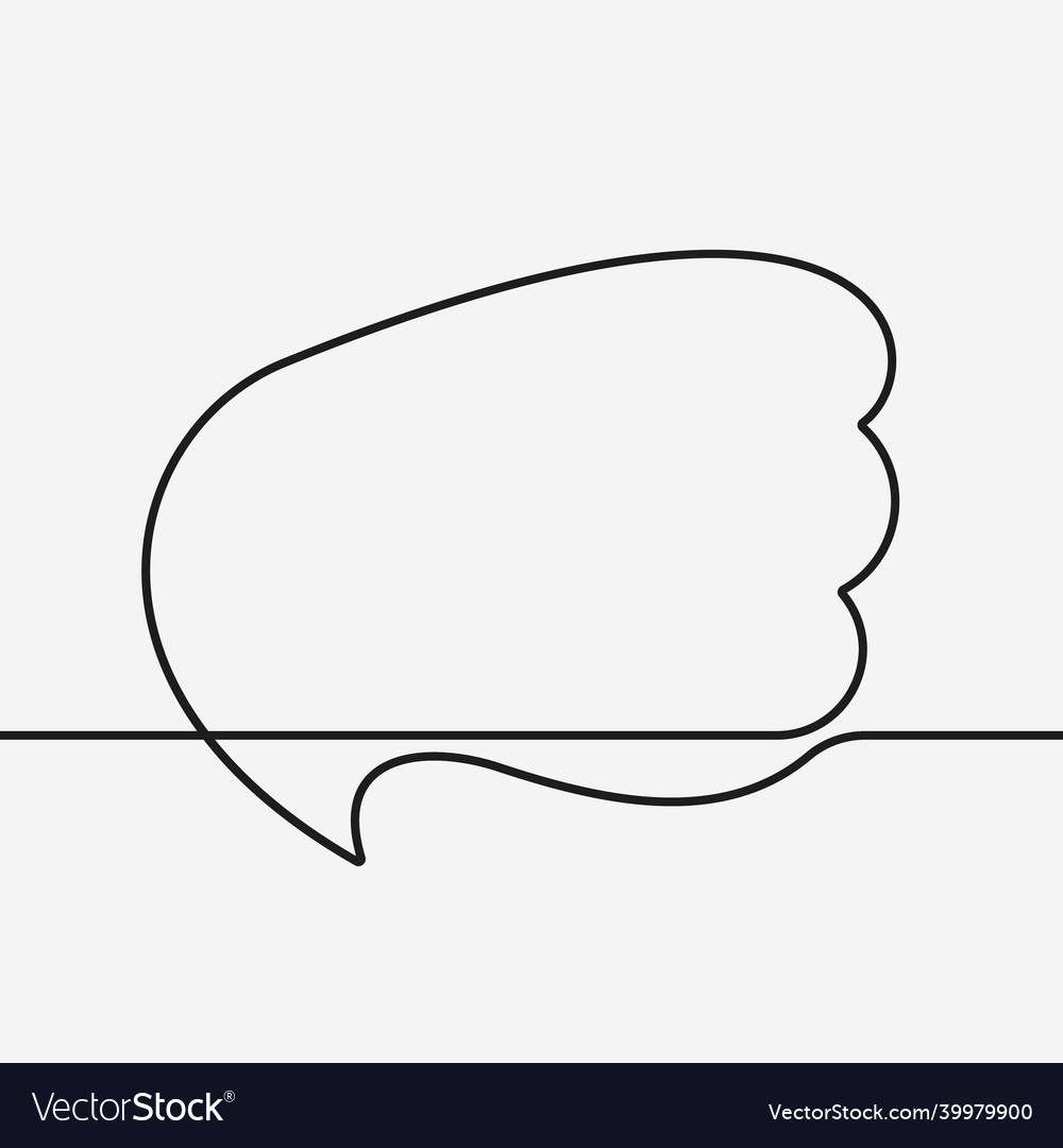 Speech bubble continuous line drawing flow liquid vector image Speech bubble continuous line drawing flow liquid