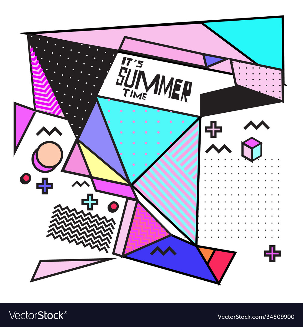 Triangle geometric forms for summer events Vector Image Triangle geometric forms for summer events