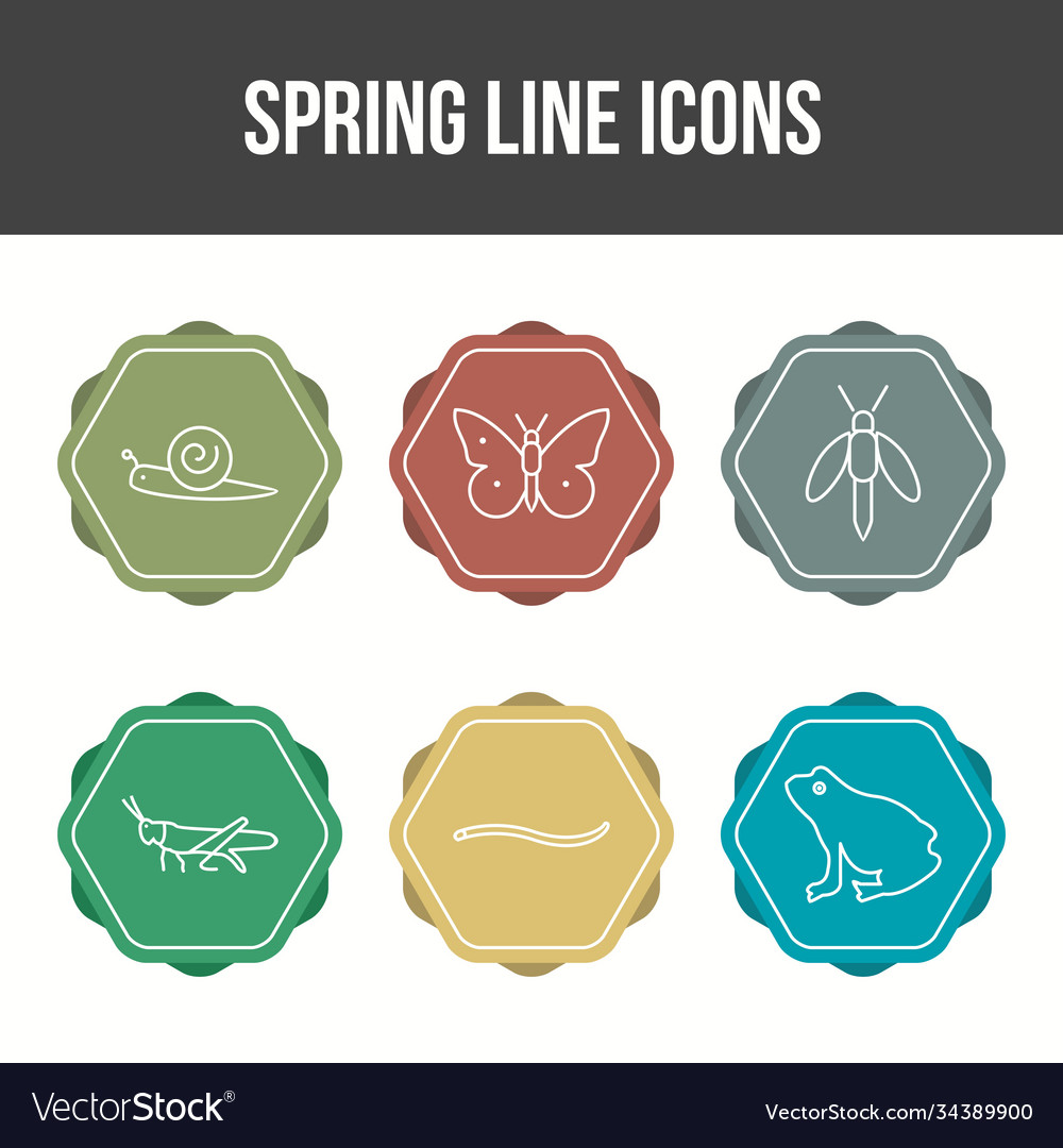 Unique spring icon set