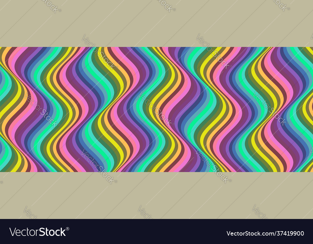 Vertical groovy pattern wavy lines in sixties Vector Image