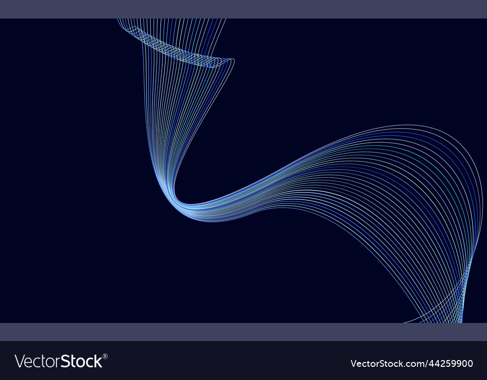 Wave with shadow abstract colorful lines vector image Wave with shadow abstract colorful lines