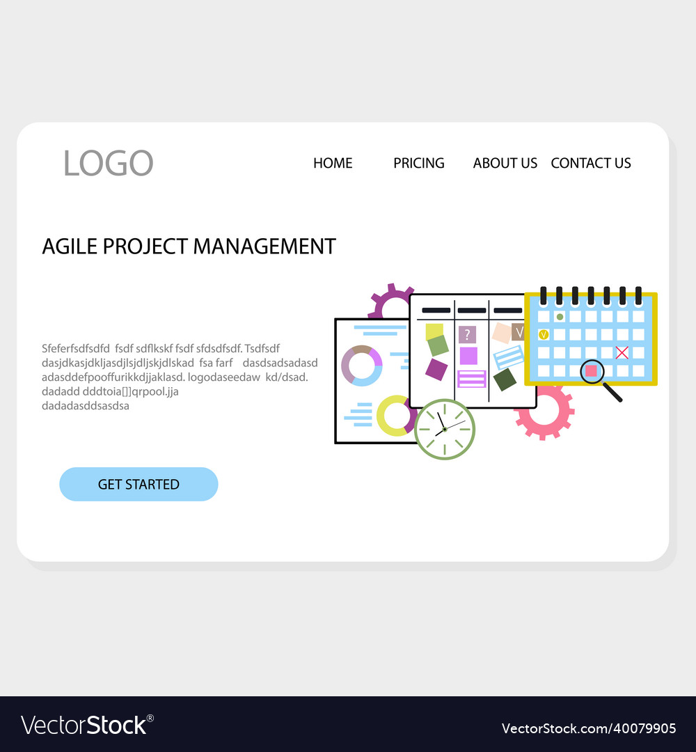 Agile project management concept landing page vector image Agile project management concept landing page
