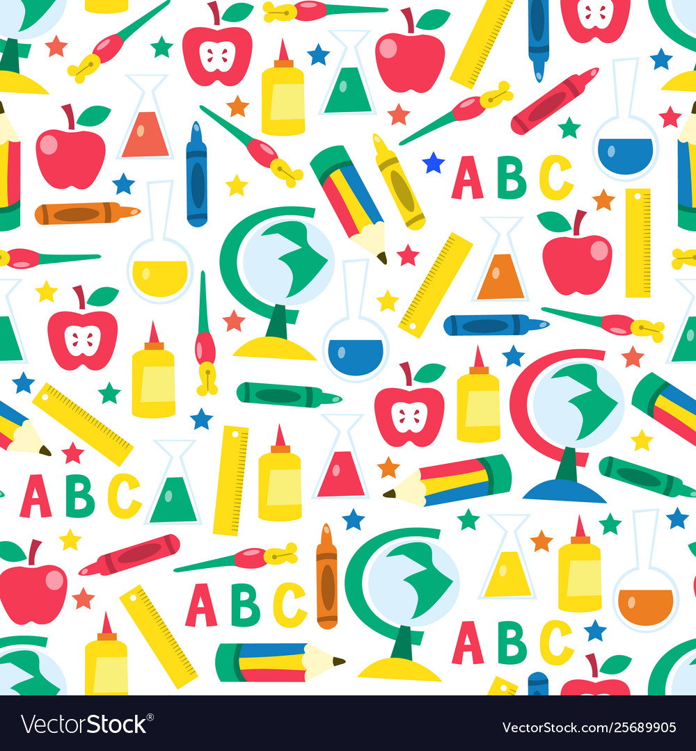 Back to school seamless pattern background