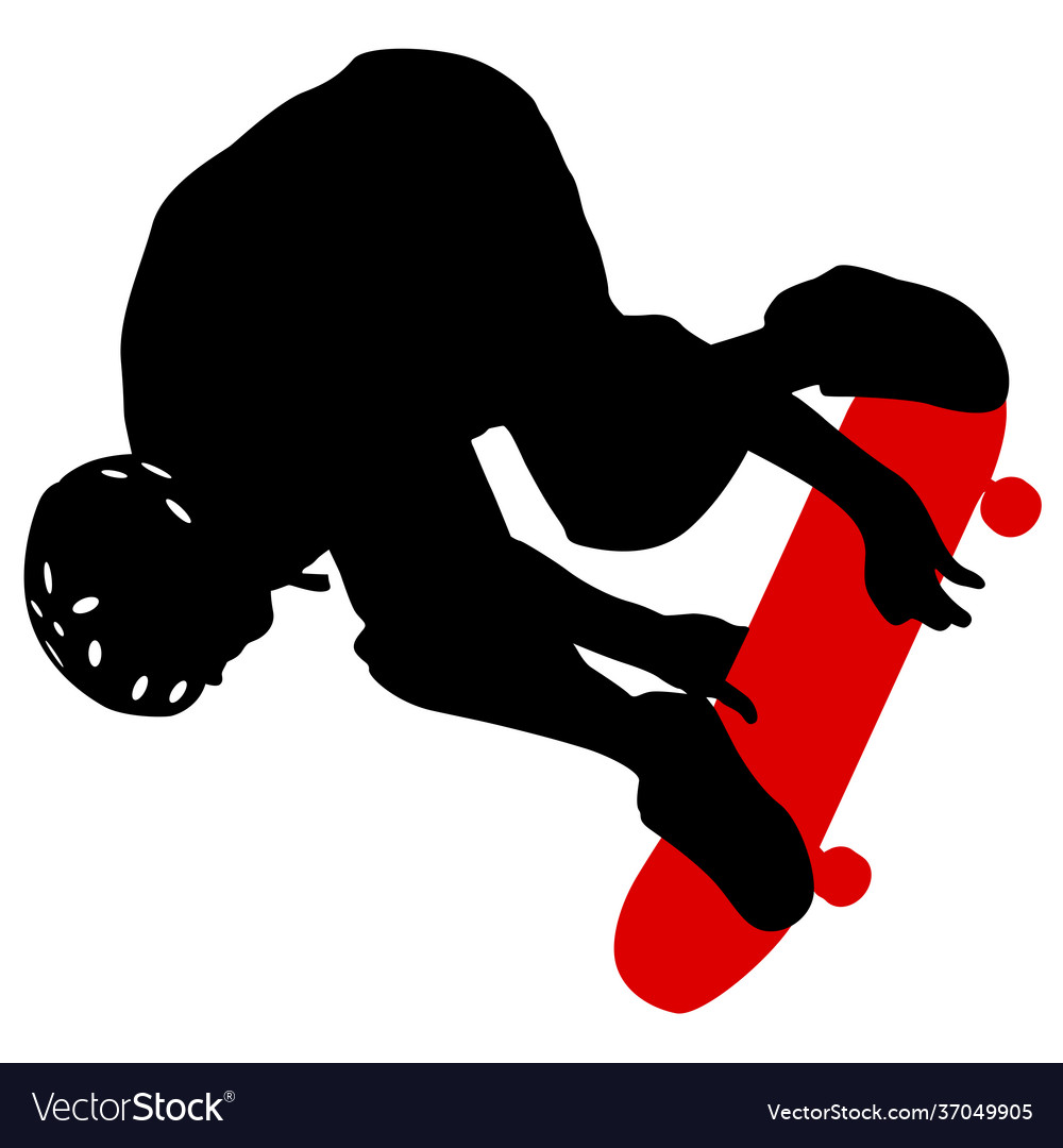 Black silhouette an athlete skateboarder