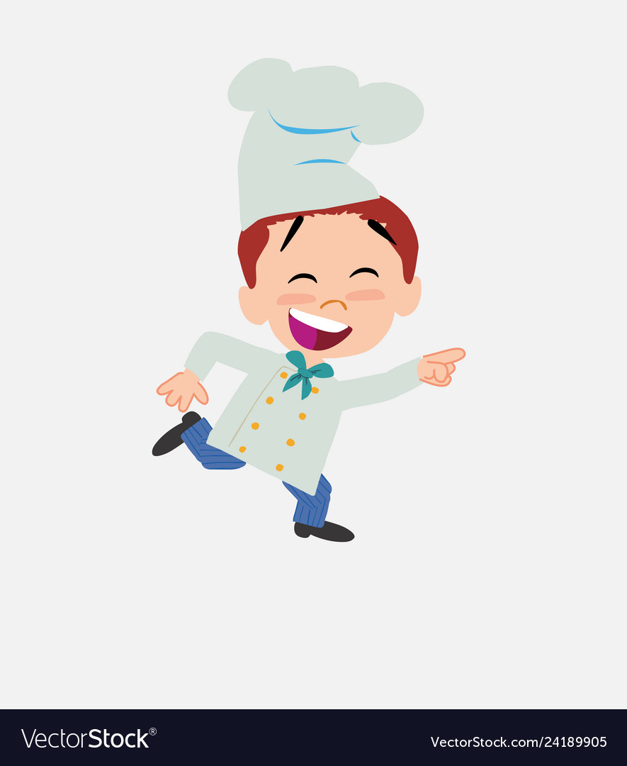 Chef running smiling