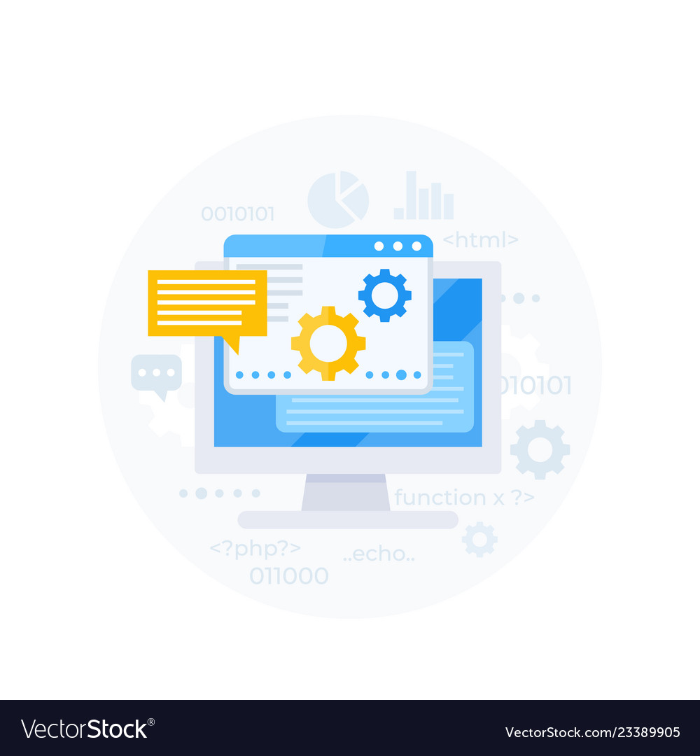 Codierung Software-Entwicklung App-Integration vector image Codierung Software-Entwicklung App-Integration