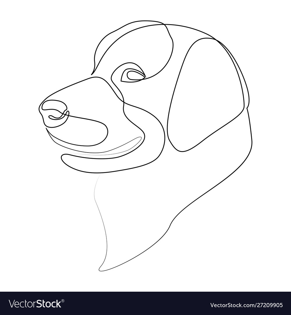 Continuous line golden retriever single vector image Continuous line golden retriever single