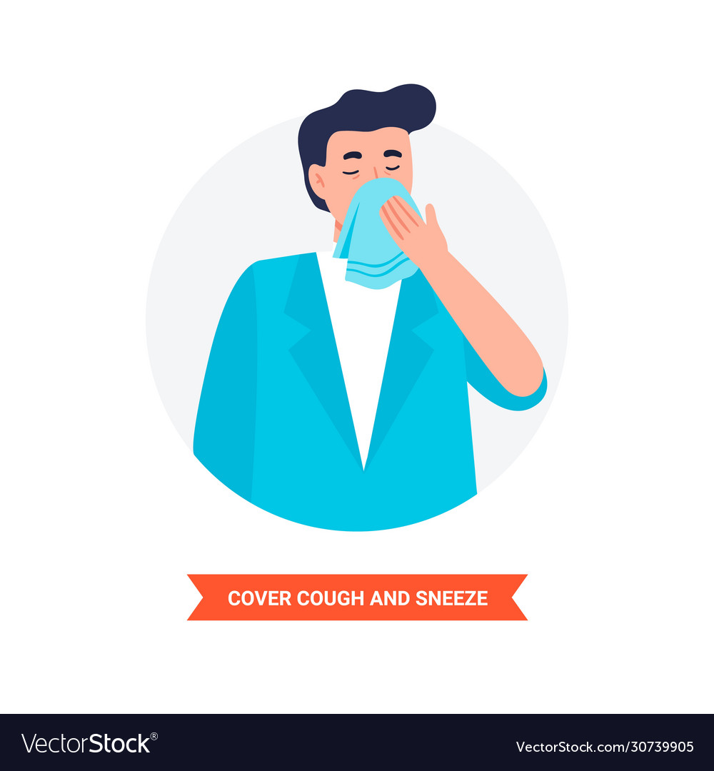 Cover cough and sneeze coronavirus alert Vector Image