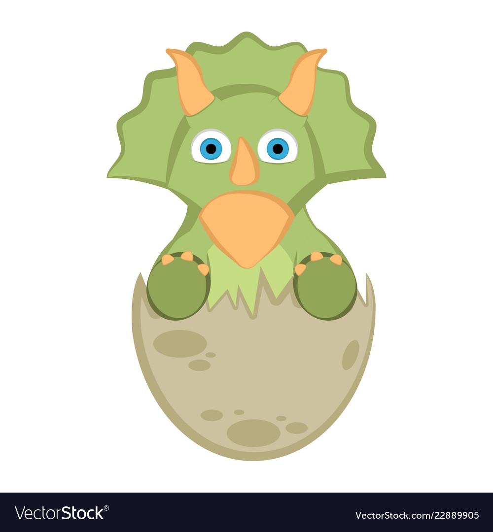 Cute dinosaur on an eggshell