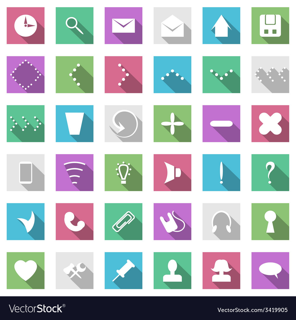 Flat icon set Royalty Free Vector Image - VectorStock