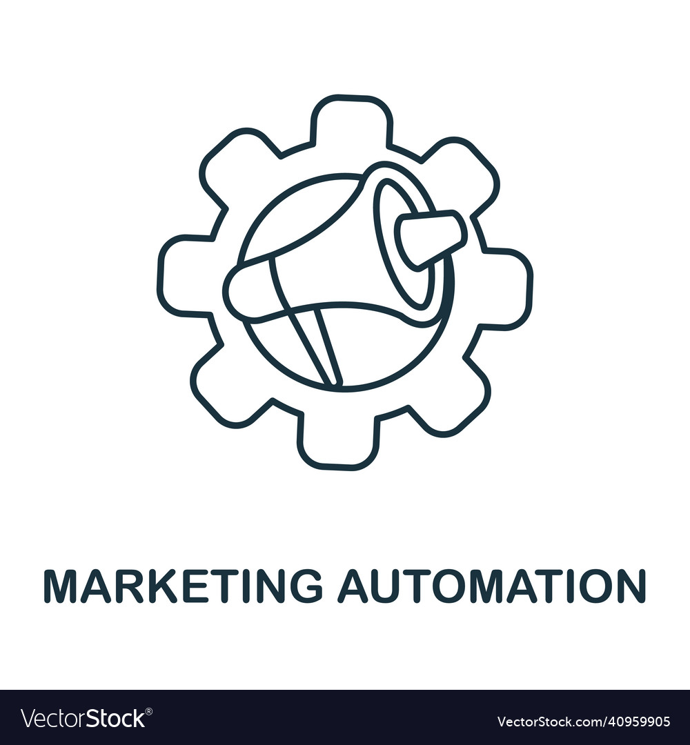 Marketing automation icon line element from vector image Marketing automation icon line element from