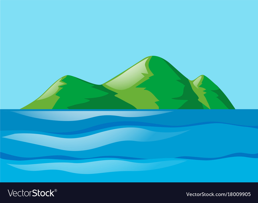 Nature scene with ocean and island