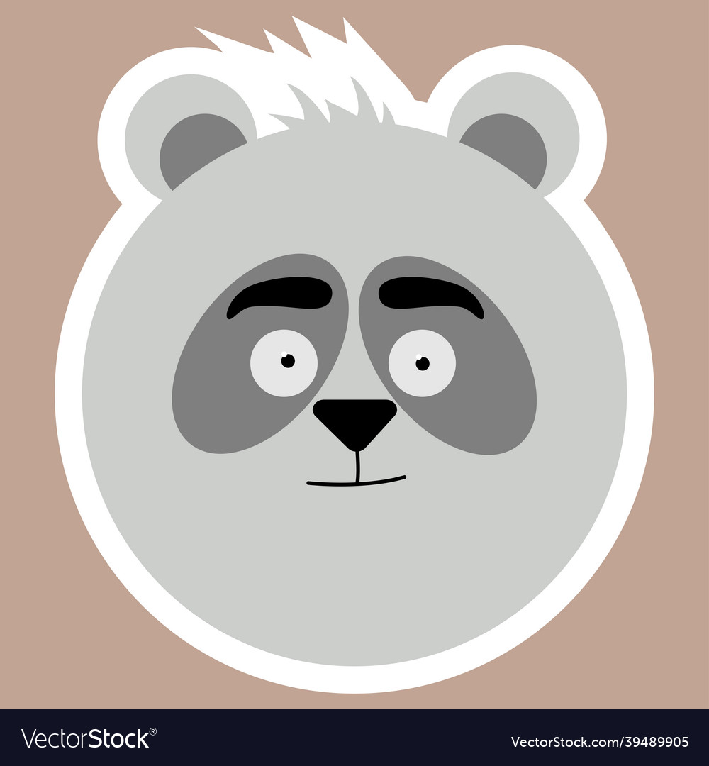 Panda a sticker with pandas face vector image Panda a sticker with pandas face