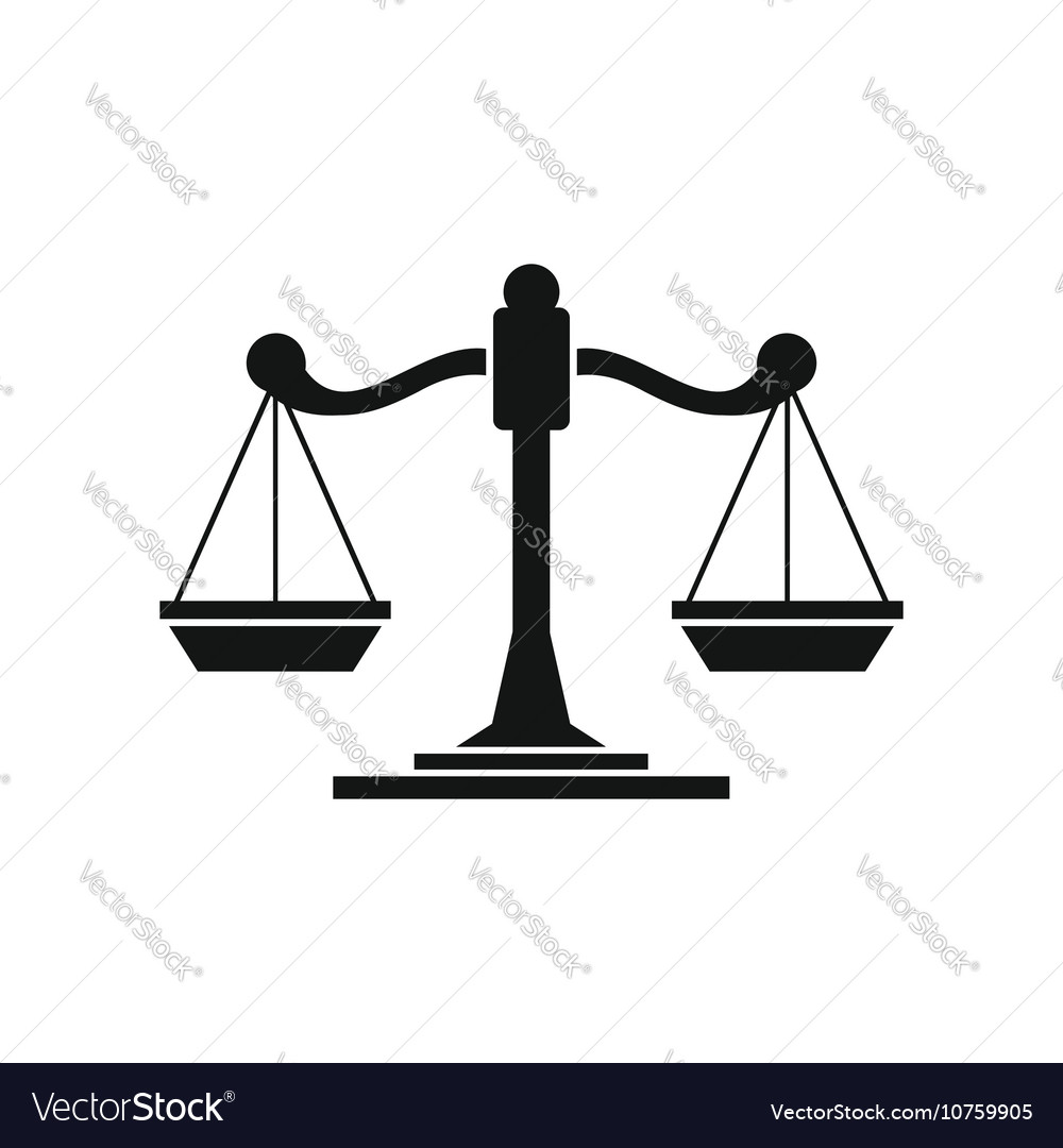 Scales of justice icon simple style Royalty Free Vector